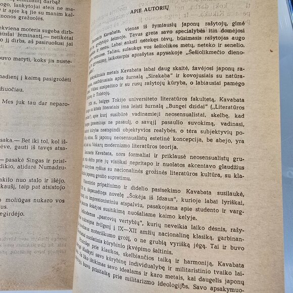 Jasunaris Kavabata Kalno Aimana Book In Lithuanian Language Vintage 1976 PB - Picture 7 of 7